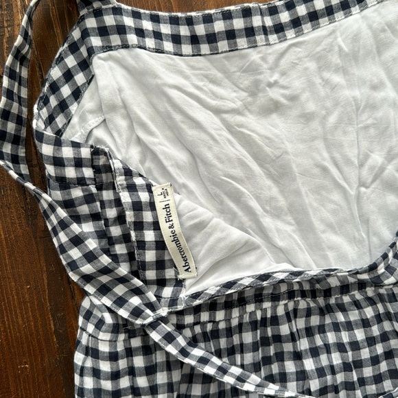 Abercrombie Maxi Blue and White Gingham Adjustable Strap Dress size Large - Picture 4 of 5
